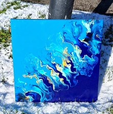 Dutch Pour Abstract Acrylic Pour Painting On Canvas Wall Decor Original