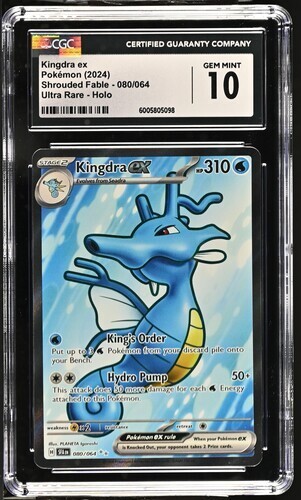 CGC Gem Mint 10 Kingdra ex 080/064 Pokémon Shrouded Fable SFA EN