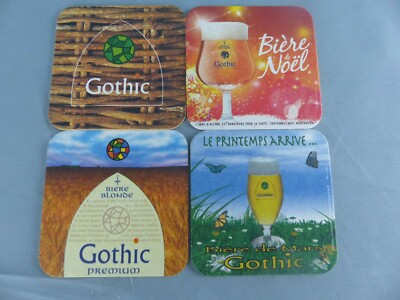 Lot of 4 SOUS BOCK beer GOTHIC beer mats bierviltje Bierdeckel B61