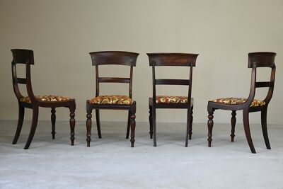 Set 4 Bar Back Antique Mahogany Dining Chairs | eBay UK