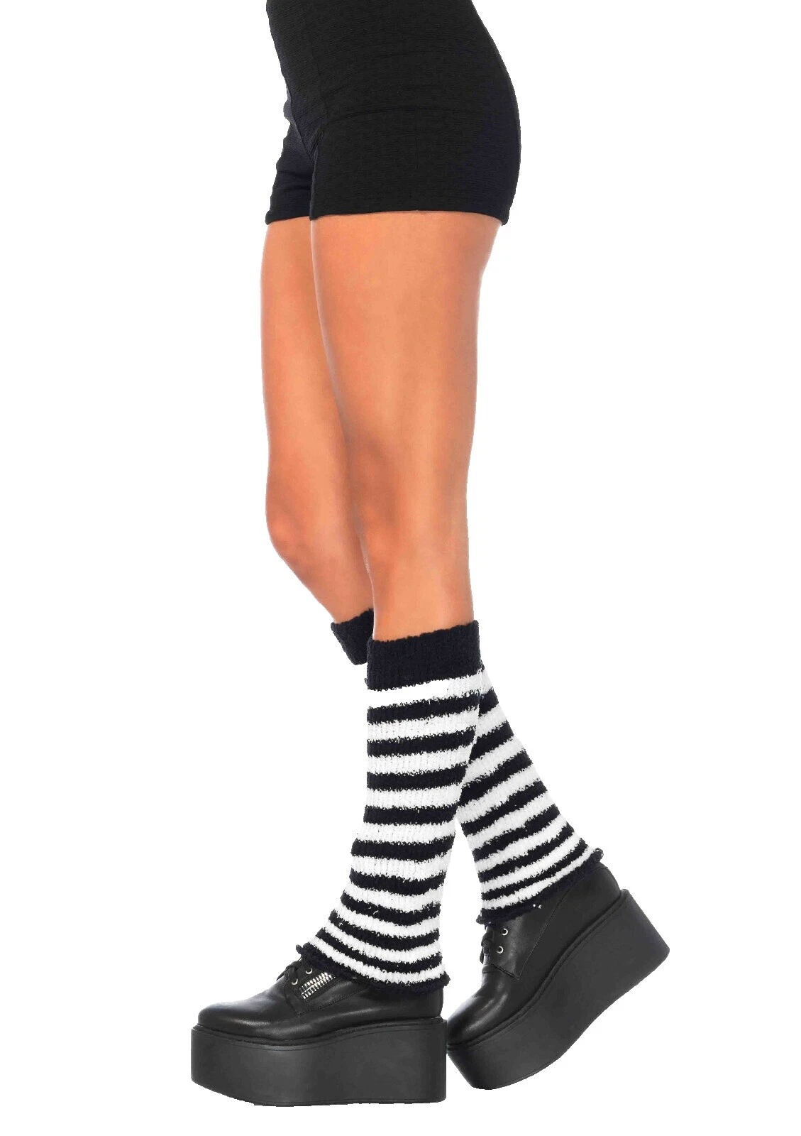 Polainas De Rayas Negro para Mujeres