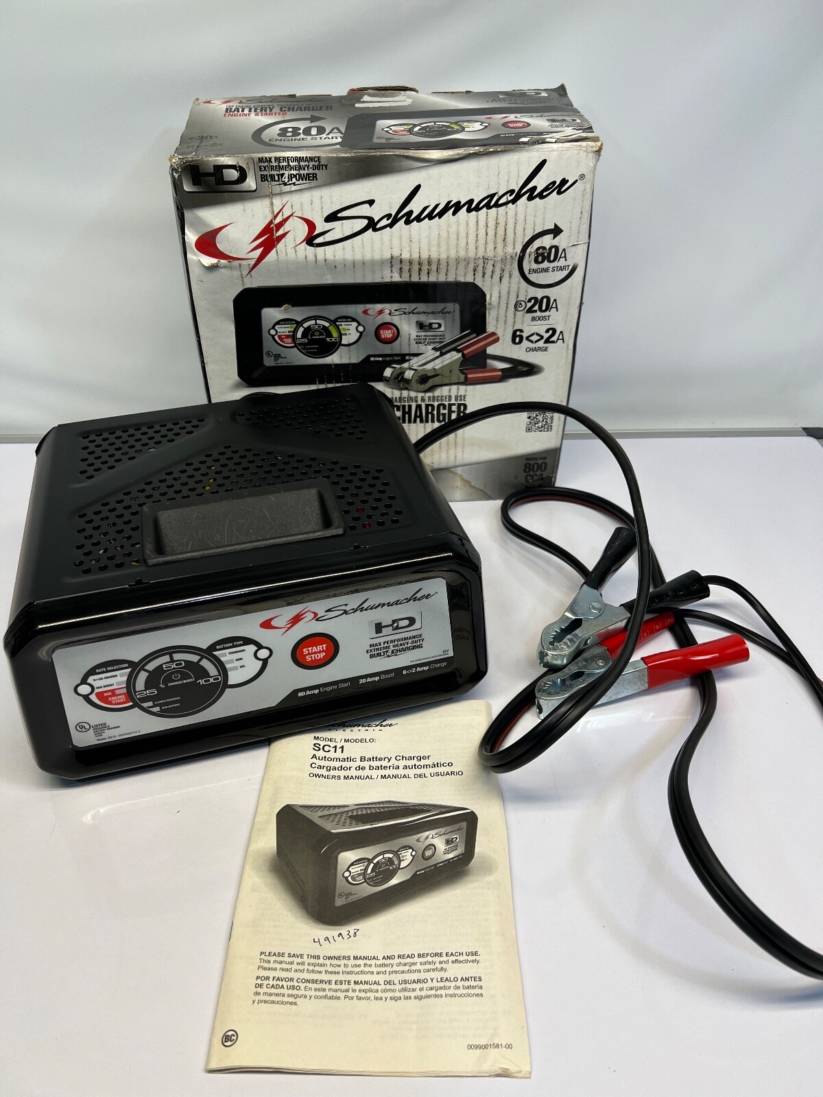 Schumacher SC11 Heavy Duty 80Amp Engine Start Metal Case Battery Charger eBay