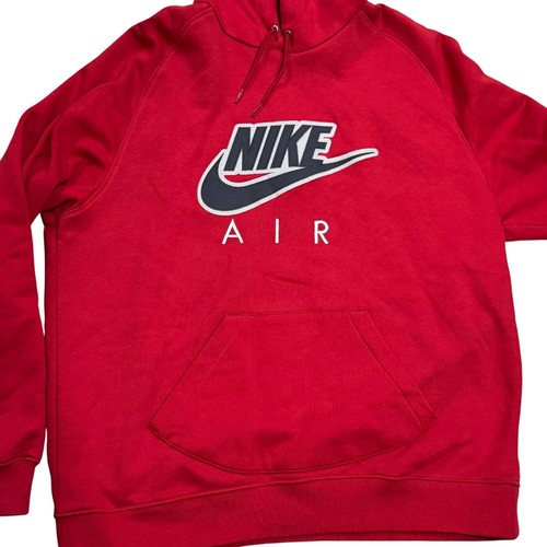 Nike Air roter Pullover Hoodie XXL mit Kängurutasche & Kordelzug Kapuze - Bild 2 von 8