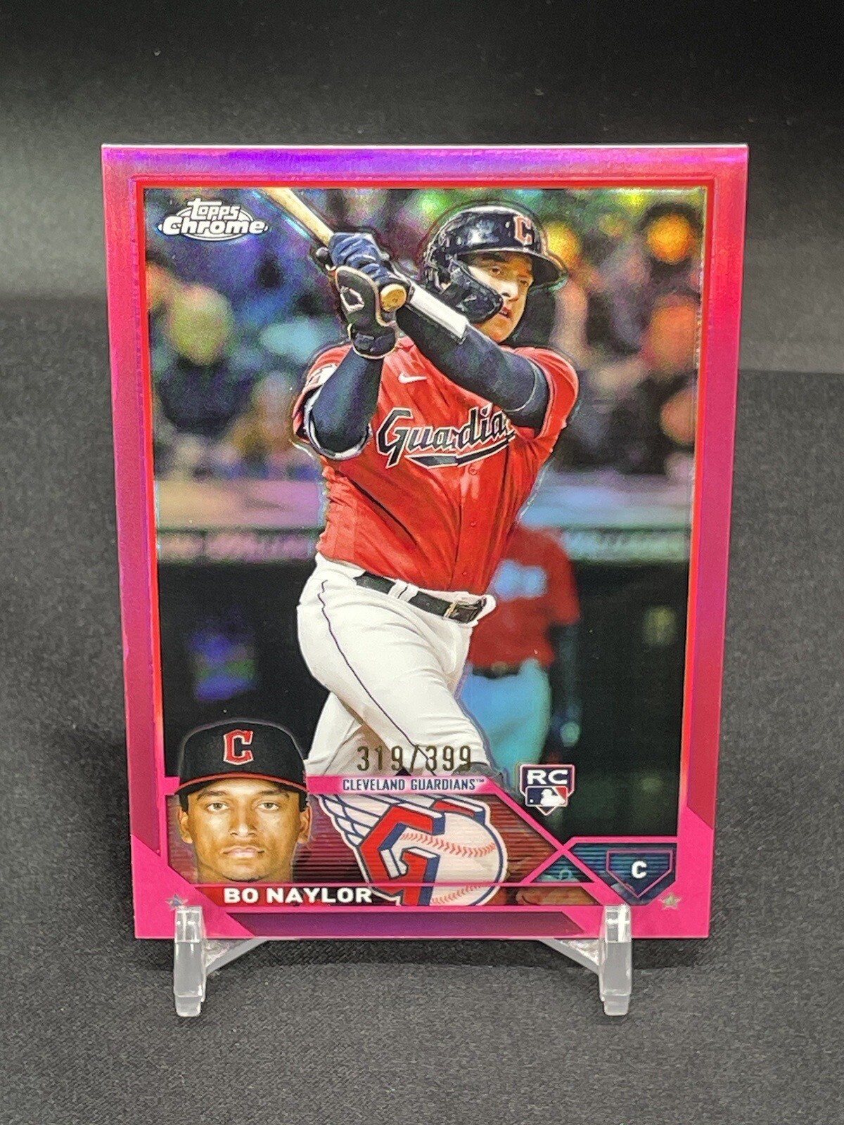 2023 Topps Chrome Baseball Bo Naylor Rookie Magenta Refractor /399 RC Indians 54