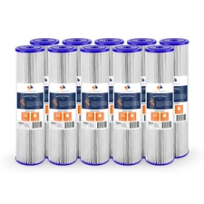 10PK of Big Blue 5µm Pleated Washable Sediment Water Filter 20"x4.5" by Aquaboon