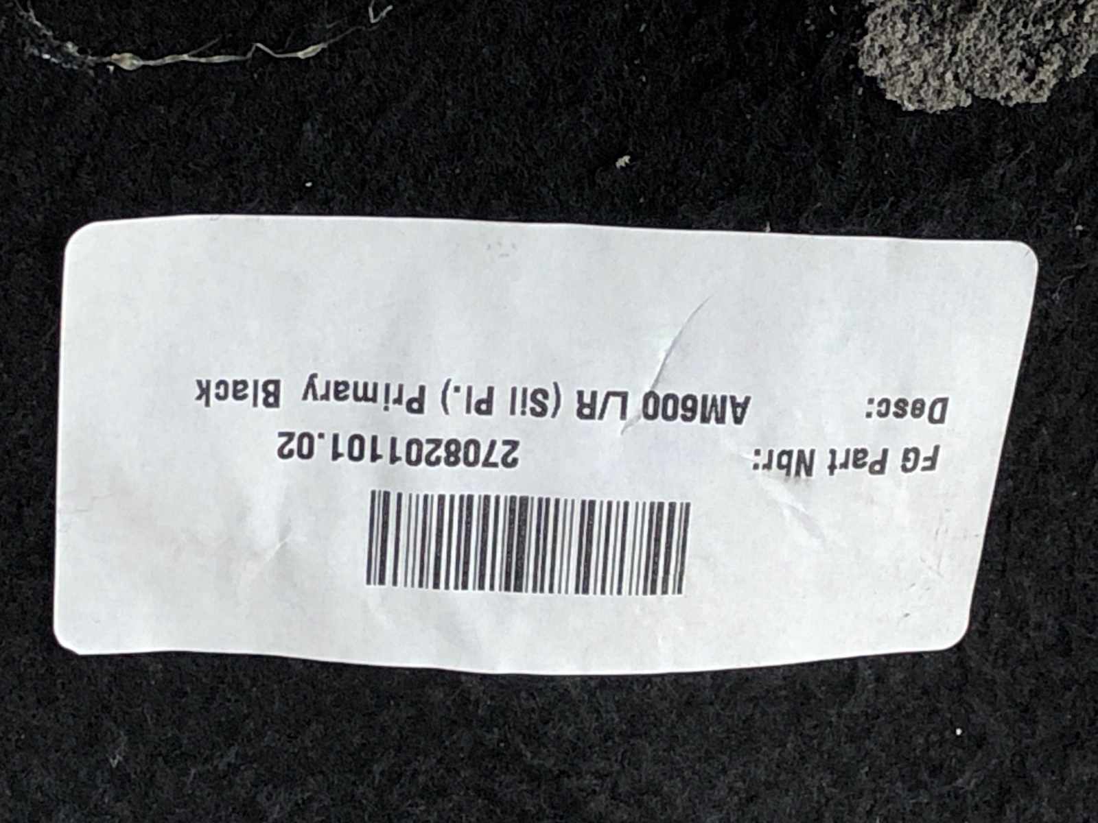 2019-2023 ASTON MARTIN VANTAGE LEFT FLOOR CARPET RUG BLACK KY63-130A14-AD OEM