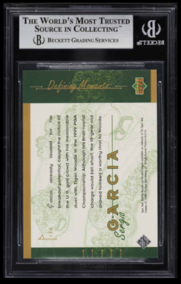 how to verify beckett graded cards Sergio Garcia BGS 9: 2001 Upper Deck DM Rookie Year Card #132