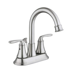 Glacier Bay Centerset Bathroom Faucet 4" Double Lever Handle High-Arc Chrome New
