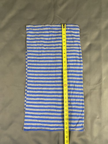 Tickled Pink Infinity Blue and Gray Striped Scarf T-Shirt Type Material - Picture 5 of 5