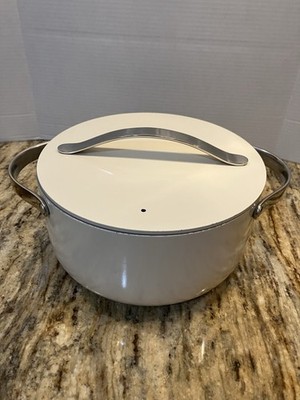 Caraway Nonstick Ceramic Cookware 6.5 Qt. Dutch Oven Pot w/Lid Cream 10.5''