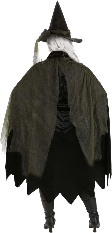 Disfraz de bruja genial para mujer X-grande, negro/verde  Foto 4 de 4