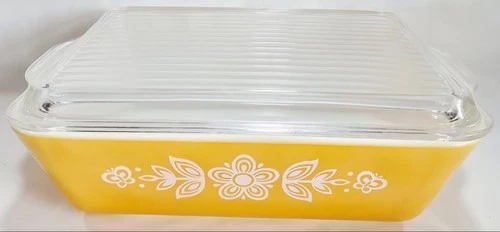 Vintage PYREX Butterfly Gold #503-C Refrigerator Dish w/ Lid 1.5 quart