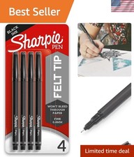 4 Pack Quick-Dry Fine Point Felt Tip Pens - Perfect for Writing Drawing