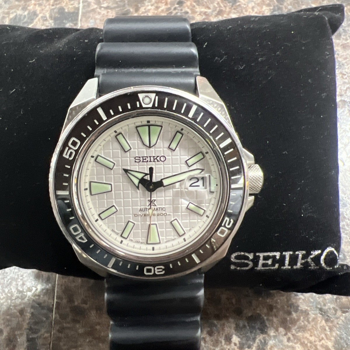 Seiko SRPE37 King Samurai Prospex White Waffle Dial 4R35-03W0 | eBay