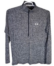 Under Armour Pullover Womens XL Gray Heatgear Tech Twist 1/2 Zip Shirt Active