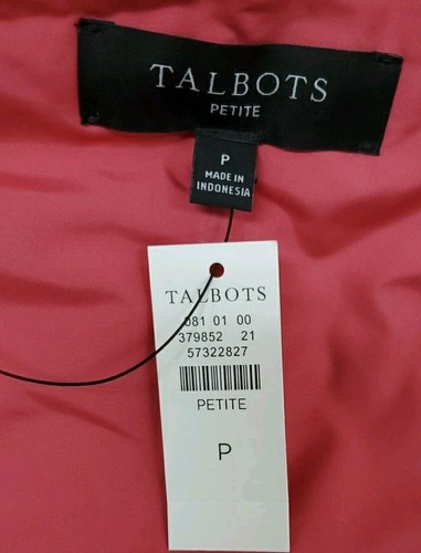 New Talbots Reversible Full Zip Vest Wine/Coral Size Petite - Picture 6 of 7