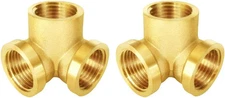Brass G 1/2" Female 3-Way Corner Pipe Fitting Adapter Tube Coupler Connector Wat