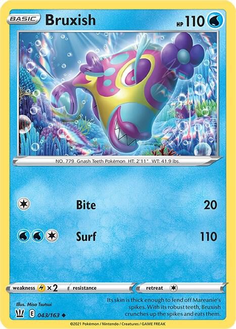 Bruxish 043/163 SWSH05: Battle Styles Uncommon Unlimited Pokemon TCG NM