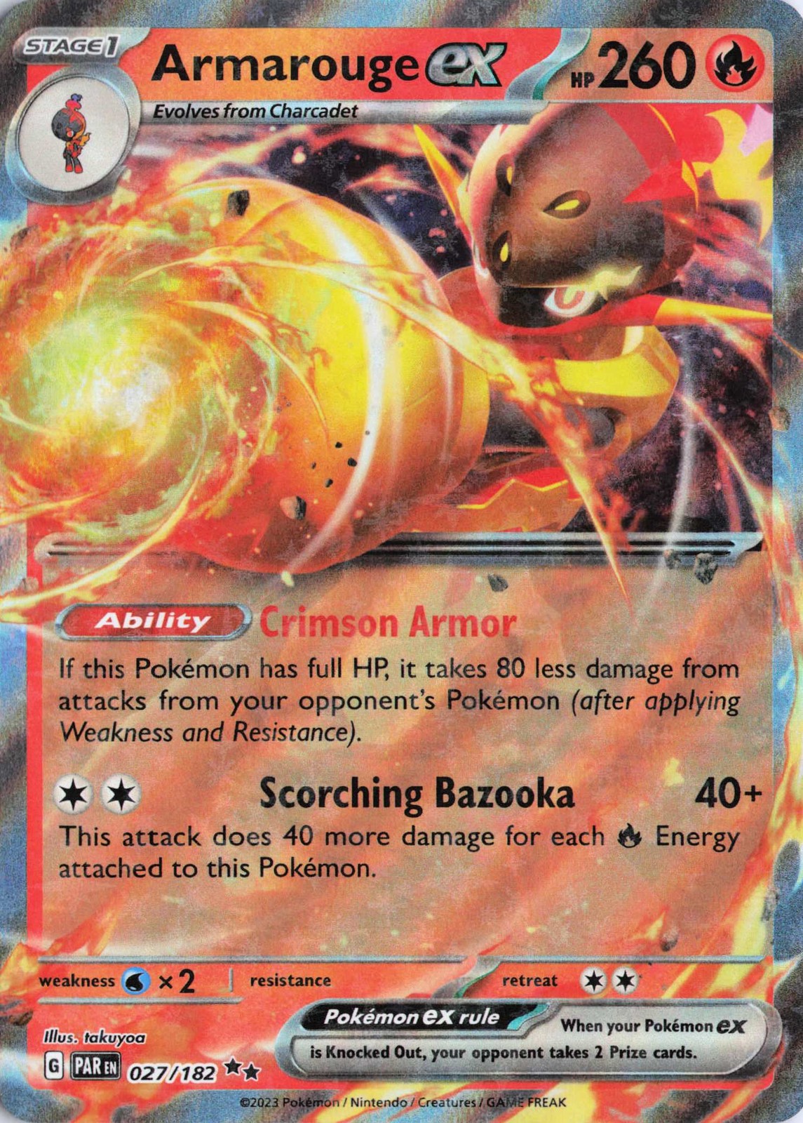 Armarouge ex (027/182), SV04: Paradox Rift, Holo, Double Rare - NM