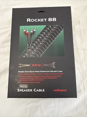 Audioquest Rocket 88 10  Single Bi-Wire Speaker Cable With Attached Banana Plugs