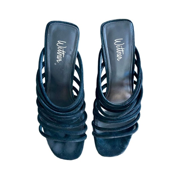 Wittner Strappy Suede Heeled Mules Size 39 Good Condition #34875