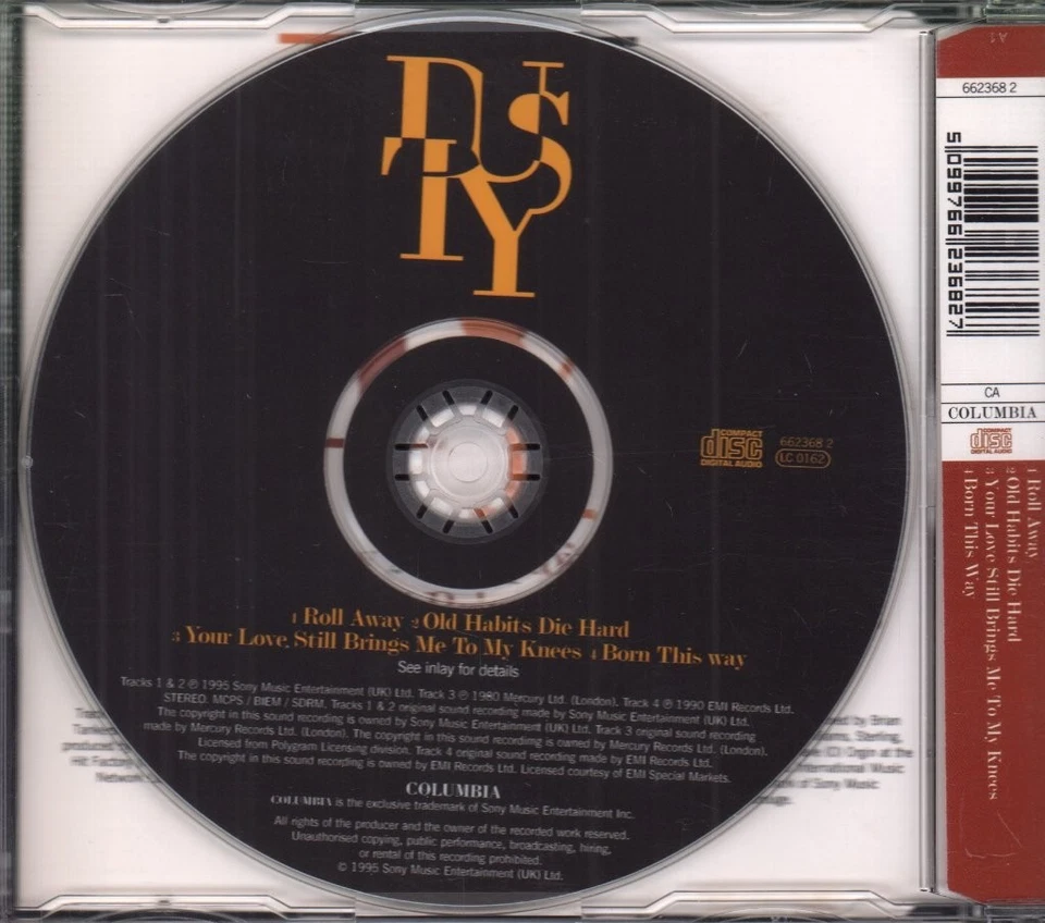 Dusty Springfield Roll Away CD UK Issue Pressed In Austria Columbia 1995 single - Immagine 2 di 2