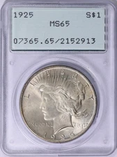 1925 Peace Dollar MS65 *PCGS OGH GEN-1 Rattler* PQ Monster Coin!