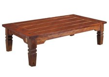 Sofatisch Holztisch Wohnzimmertisch 135x75 Akazie massiv Holz dunkel kolonial