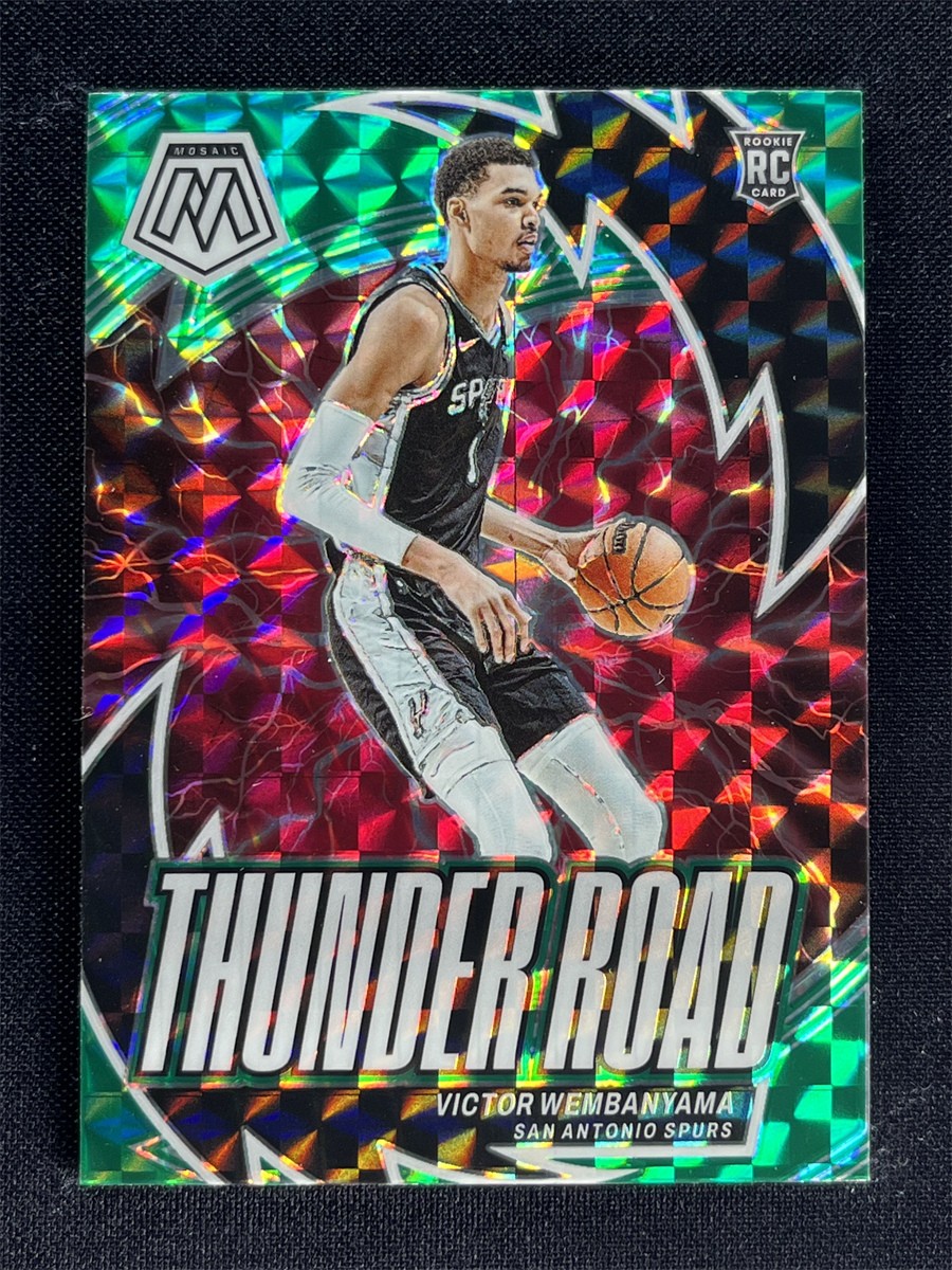 2023-24 Panini Mosaic Victor Wembanyama #8 Green Thunder Road Rookie RC &12212