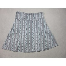 Toad Co Skirt Womens Medium Blue Striped Floral A-Line Stretch Outdoor Comfort