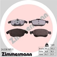 Bremsbelagsatz Scheibenbremse Rd:Z Zimmermann 24538.985.1 FüR Peugeot CitroËN DS