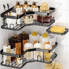 3 Pack X-Large Corner Shower Caddy with Soap Holder, Large Capacity