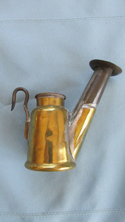 Unfired 1904 Patent Brass G. Anton & Son Eagle Miners Oil Wick Lamp Drip Collar