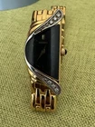 Vintage 1990 SEIKO Women's Watch Half Moon 2E20-7309. Diamond Bezel Sz 6.5