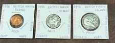 1973 British Virgin Islands 1,5,10 Cents Set Of 3 PROOF Coins-MINTAGE=181,000