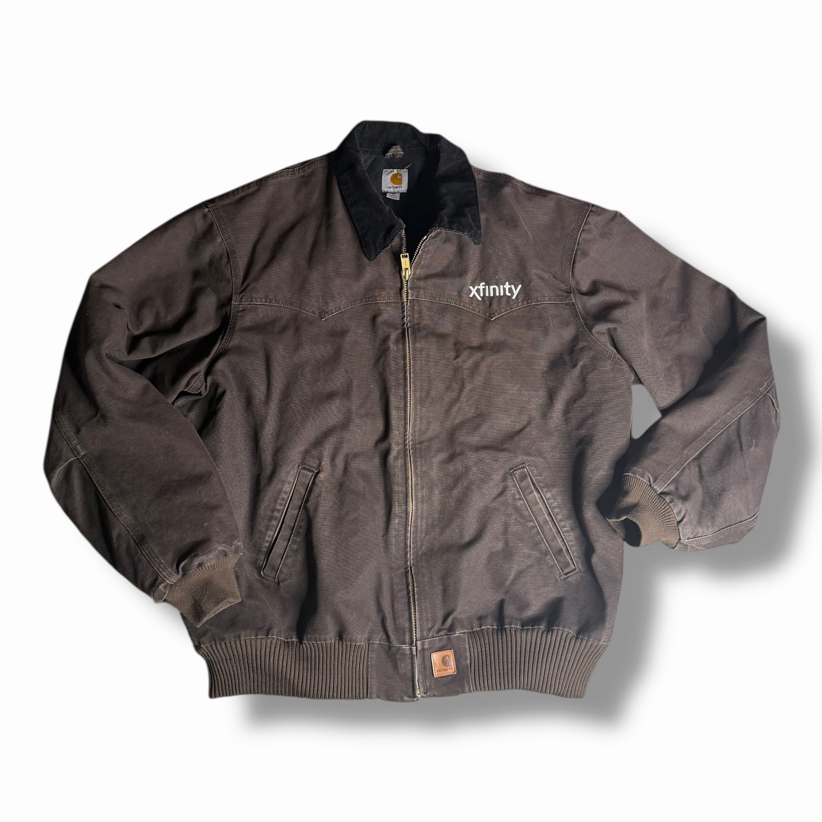 Carhartt J14 DKB Santa Fe Jacket Mens 2XL TALL Dark Brown Faded Distressed