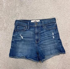 Hollister Shorts Blue Denim Distressed Pockets Size 3