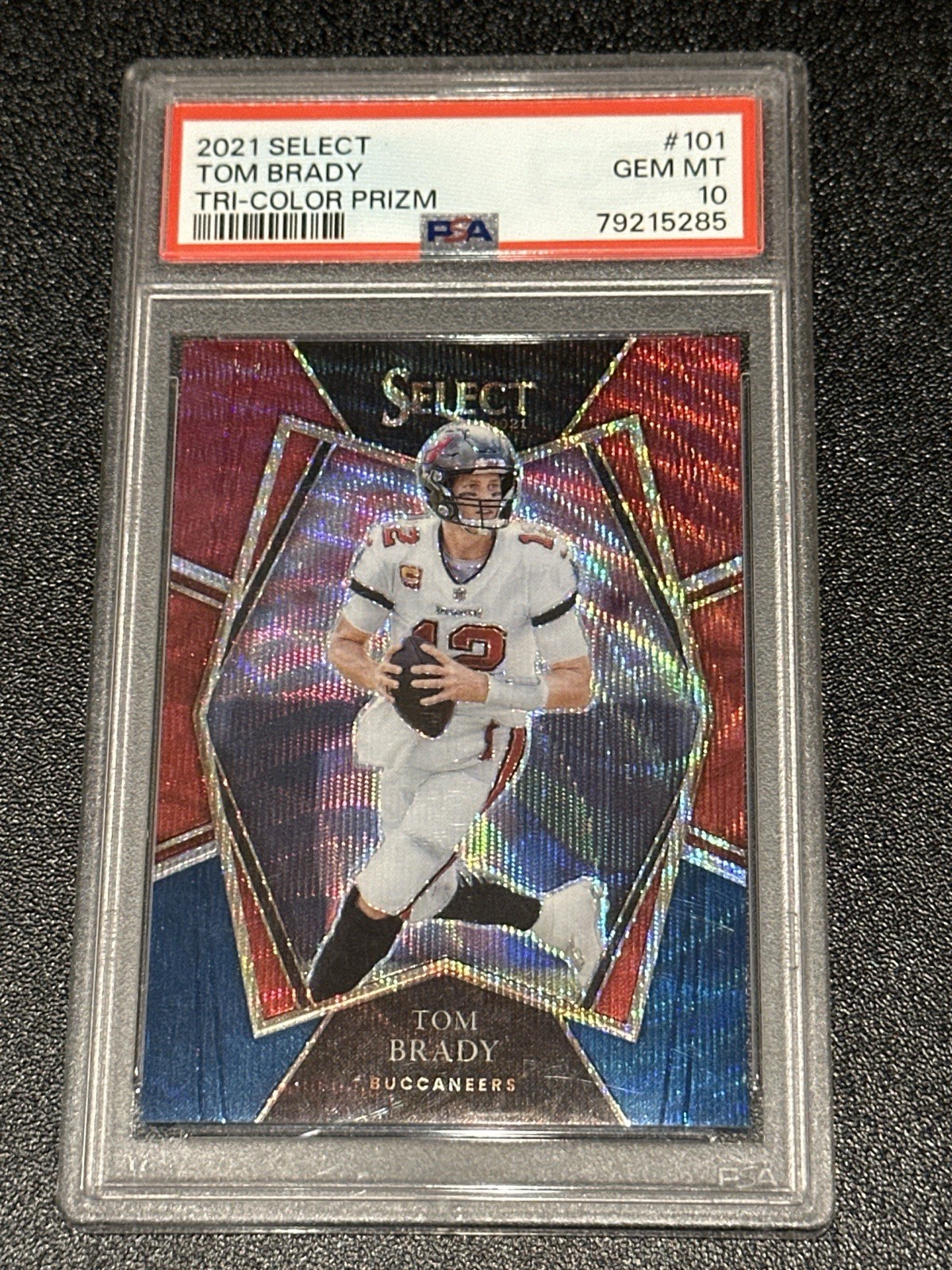 Tom Brady PSA 10 2021 Select Tri Color Prizm /199 Buccaneers #101