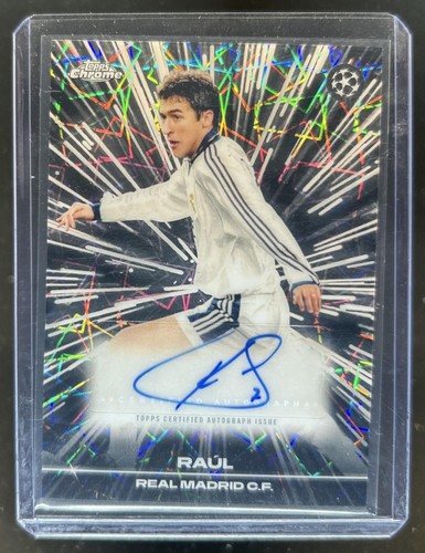 2025-26 Topps Chrome UEFA Raul Black Lazer Auto Autograph #BLA-RA Real Madrid