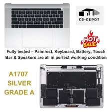Apple Macbook Pro 15" A1707 Mid 2017 Top Case Keyboard Battery Silver 020-01728