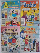 4 Vintage Archie Comics Digests - AC Publications 1990 - Betty And Veronica