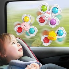 Baby Bath Spinner Suction Toy Montessori Rotating Sensory Toy for Toddlers