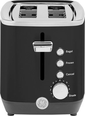 2 Slice Black Stainless Steel Toaster, Extra Wide Slots for Toasting Bals, Bread