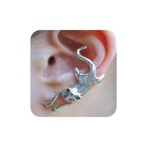 Boho Cat Ear Cuff Earrings Exaggerated Cat Cuff Wrap Earrings Punk Ear Climber C