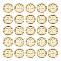"25Stk Metallknopf 10Mm (0.39\") 4 LöCher Legierung Runder NäHknopf Gold"