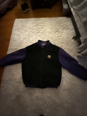 vintage men s pro player xl minnesota vikings suede jacket 