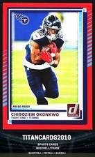 Chigoziem Okonkwo 2025 Panini Donruss Red Press Proof Tennessee Titans #19
