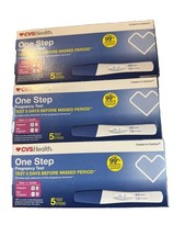 Lot Of 15 Total CVS Health One Step Pregnancy Tests 8/27 FREE SHIP 99 Accurate