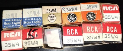 35W4 NOS vacuum tubes mixed brands boxed tested 12 pcs
