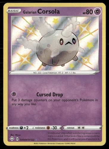 GALARIAN CORSOLA SV049/SV122 SHINING FATES SHINY VAULT POKEMON HOLO NM